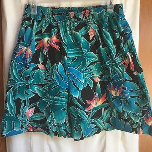 Vintage monstera bird of paradise Hawaiian shorts